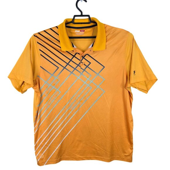 Mens Fila Sport Golf Orange Performance Polo Shirt Short Sleeve Polyester XL - Picture 1 of 8